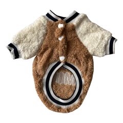 Markapet Peluş Köpek Kıyafeti Kahverengi Beyaz Large 33 x 48 cm - 5 kg