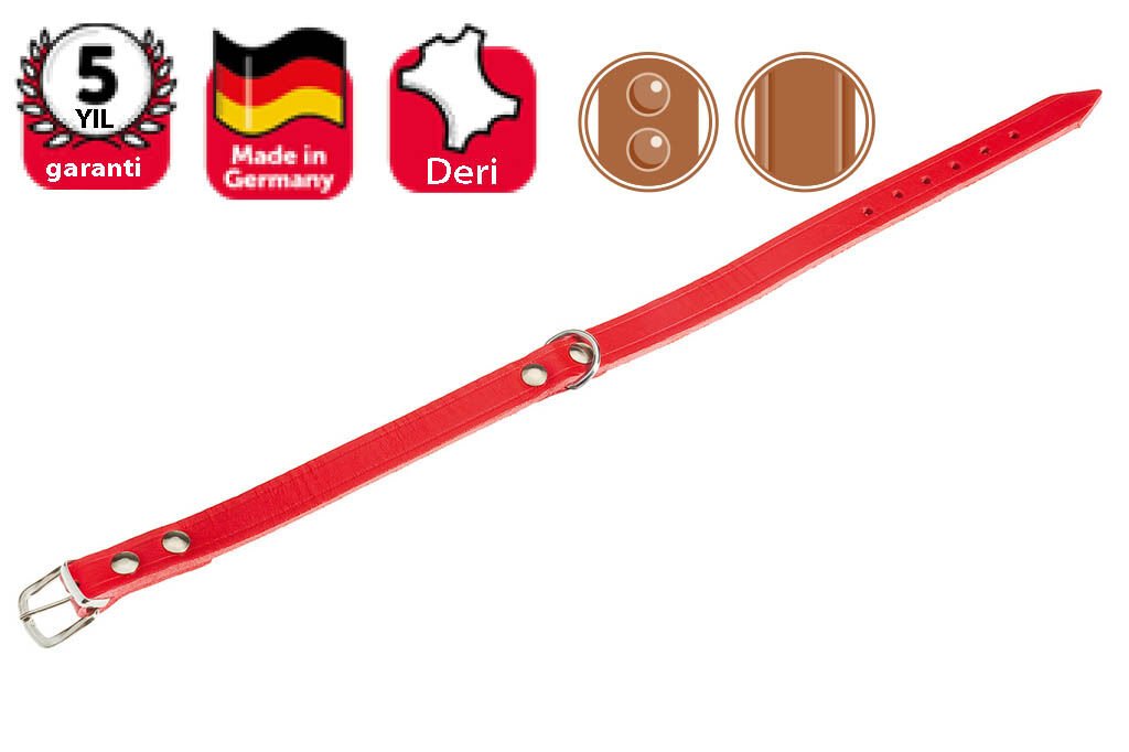 Karlie Deri Boyun Tasma 47Cm-18Mm Kirmizi