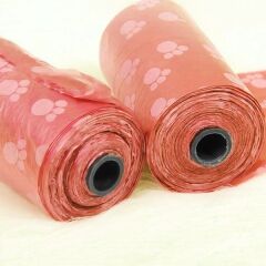 Köpek Tuvalet Poşeti Pati Desenli Üçlü Set Pembe