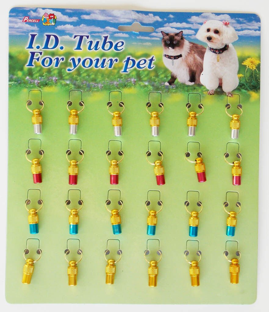 Percell İki Renkli Kedi Köpek İsimlik Kimlik Tüpü 2 cm