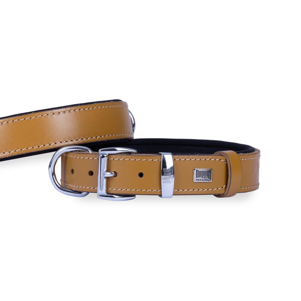 Doggie El Yapımı Konforlu Deri Köpek Tasması 2,5x37-45 cm Camel