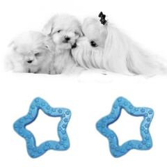 Köpek diş bakım oyuncağı yıldız şeklinde 8 cm Mavi
