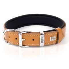 Doggie El Yapımı Konforlu Deri Köpek Tasması 3x42-50 cm Kamel
