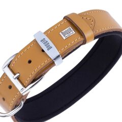 Doggie El Yapımı Konforlu Deri Köpek Tasması 3,5x47-55 cm Kamel