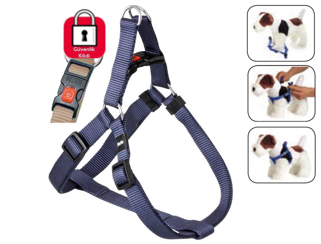 Karlie Kilitli Göğüs Tasma Xs 20-35Cm Koyu Mavi
