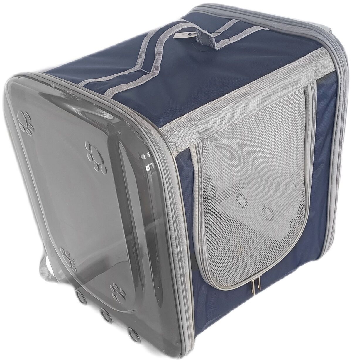 Markapet Çift Cam Kedi Köpek Taşıma Çantası 32x40x42 cm Lacivert