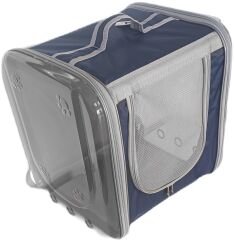 Markapet Çift Cam Kedi Köpek Taşıma Çantası 32x40x42 cm Lacivert