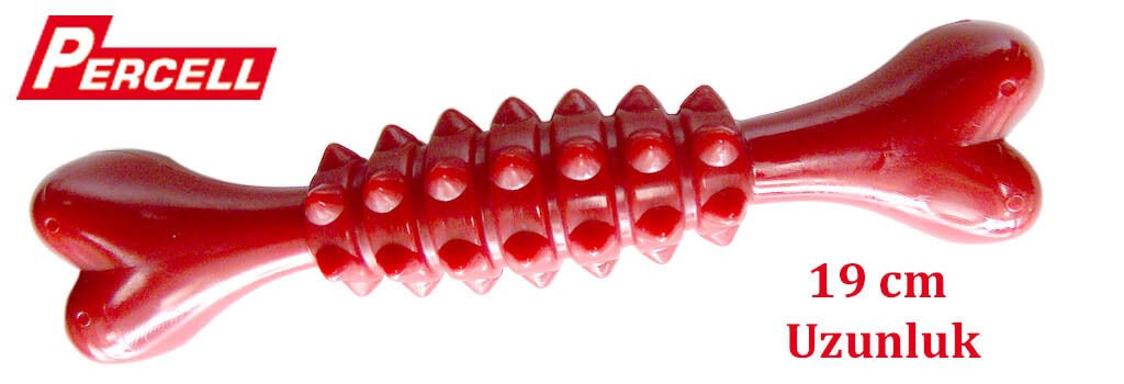 Percell Çilekli Sert Plastik Köpek Kemiği 19 cm