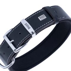 Doggie El Yapımı Konforlu Deri Köpek Tasması 4x47-55 cm Siyah