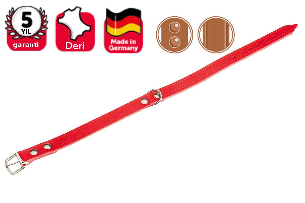Karlie Deri Boyun Tasma 57Cm Kirmizi
