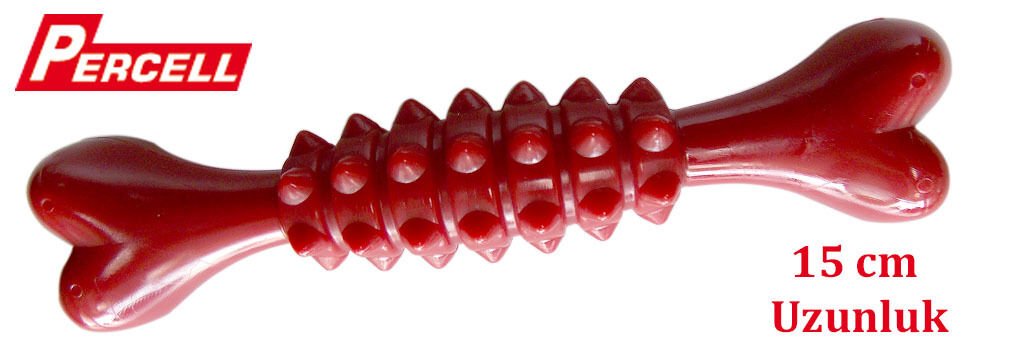 Percell Çilekli Sert Plastik Köpek Çiğneti Kemik 15 cm