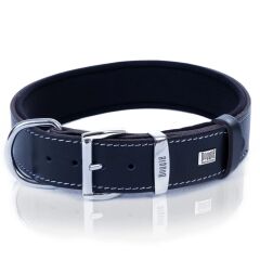 Doggie El Yapımı Konforlu Deri Köpek Tasması 4x52-60 cm Siyah