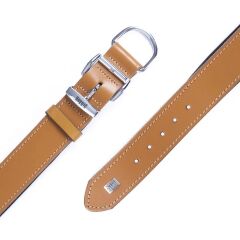 Doggie El Yapımı Konforlu Deri Köpek Tasması 4x52-60 cm Kamel