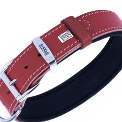 Doggie El Yapımı Konforlu Deri Köpek Tasması 4x57-65 cm Kırmızı