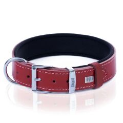 Doggie El Yapımı Konforlu Deri Köpek Tasması 4x57-65 cm Kırmızı