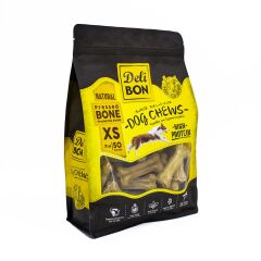 Delibon Deri Köpek Çiğneti Pres Kemik 7Cm Xs 50Li  Natural