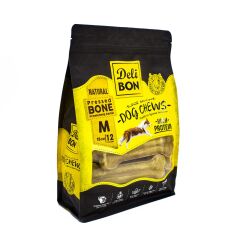 Delibon Deri Köpek Çiğneti Pres Kemik 15Cm M 12Li  Natural