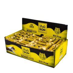 Delibon Deri Köpek Çiğneti Pres Kemik 7cm Natural