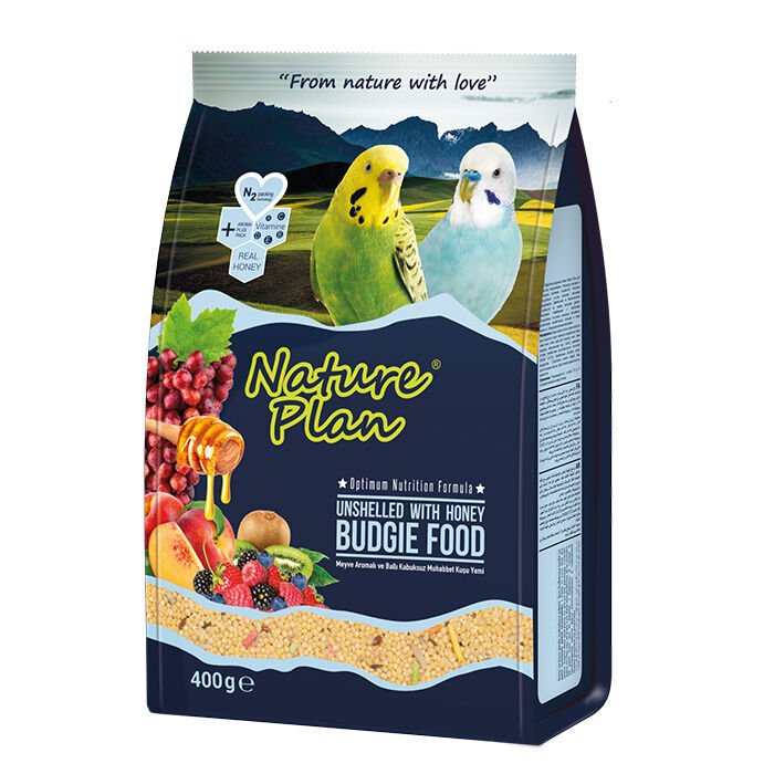Nature Plan Ballı Meyveli Kabuksuz Muhabbet Kuş Yemi 400 gr ( 10 Adet )
