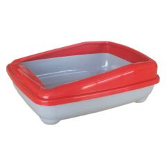 Açık Kedi Tuvalet Kum Kabı 17*37*50 cm Kırmızı
