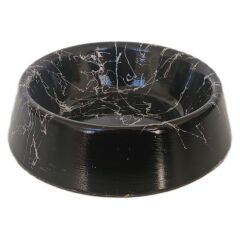Markapet Elegans Seri Mermerit Kaymaz Tabanlı Kedi Köpek Mama Su Kabı 250 ml 8 oz Siyah