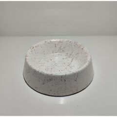 Markapet Elegans Seri Mermerit Kaymaz Tabanlı Kedi Köpek Mama Su Kabı 500 ml 16 oz Beyaz
