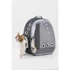 Markapet Astronot Şeffaf Taşıma Sırt Çantası Siyah 45 x 22 x 33 cm