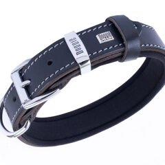 Doggie Konfor Deri El Yapımı Çivili Köpek Boyun Tasması 2,5x37-45cm Siyah