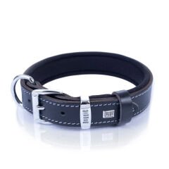 Doggie Konfor Deri El Yapımı Çivili Köpek Boyun Tasması 2,5x37-45cm Siyah