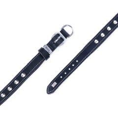 Doggie Konfor Deri El Yapımı Çivili Köpek Boyun Tasması 2,5x37-45cm Siyah