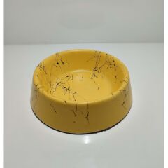 Markapet Elegans Seri Mermerit Kaymaz Tabanlı Kedi Köpek Mama Su Kabı 750 ml 24 oz Sarı