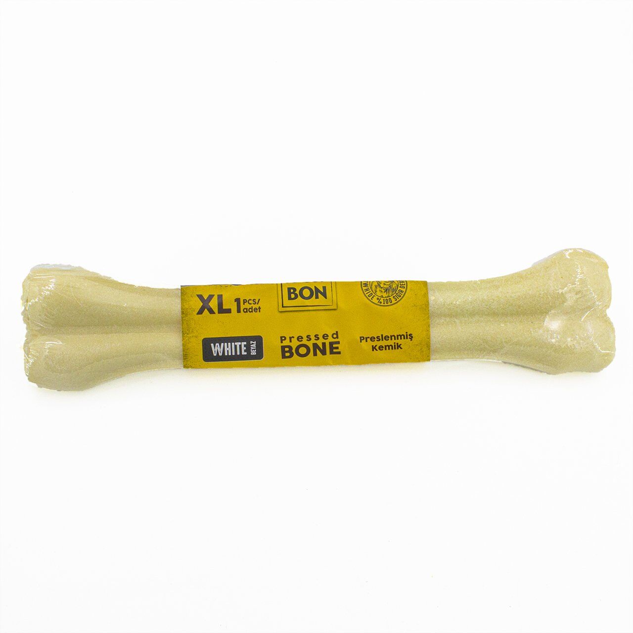 Delibon 27cm Deri Köpek Çiğneti Pres Kemik 1x27cm Beyaz