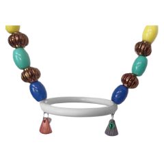 Markapet Renkli Boncuklu Oval Halkalı Papağan Salıncağı 15 cm-23 cm