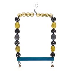 Markapet Boncuklu Ve Tünekli Kare Kuş Salıncağı 10 cm-13 cm Renkli