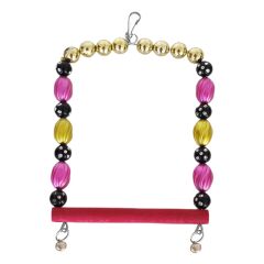 Markapet Boncuklu Ve Tünekli Kare Kuş Salıncağı 10 cm-13 cm Renkli