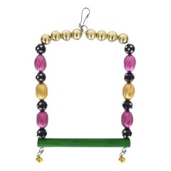 Markapet Boncuklu Ve Tünekli Kare Kuş Salıncağı 10 cm-13 cm Renkli