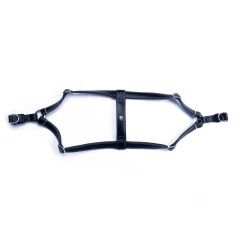 Doggie Gerçek Deriden El Yapımı Ronnin Köpek Göğüs Tasması 2x55-65 cm Large Siyah