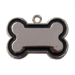 Kemik Şekilli Kedi Köpek İsimlik Aksesuar 2,5*4 cm Siyah
