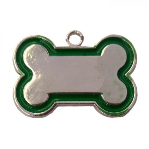 Kemik Şekilli Kedi Köpek İsimlik Aksesuar 2,5*4 cm Yeşil