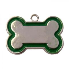 Kemik Şekilli Kedi Köpek İsimlik Aksesuar 2,5*4 cm Yeşil