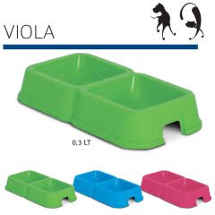 MP Viola İkili Kedi Köpek Mama ve Su Kabı 300 + 300 ml