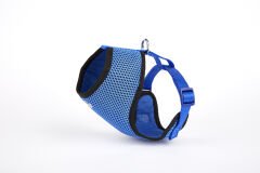 Doggie Havalı Dokumadan Küçük Irk Köpek Göğüs Tasması 1,5 x 25-35 cm Mavi