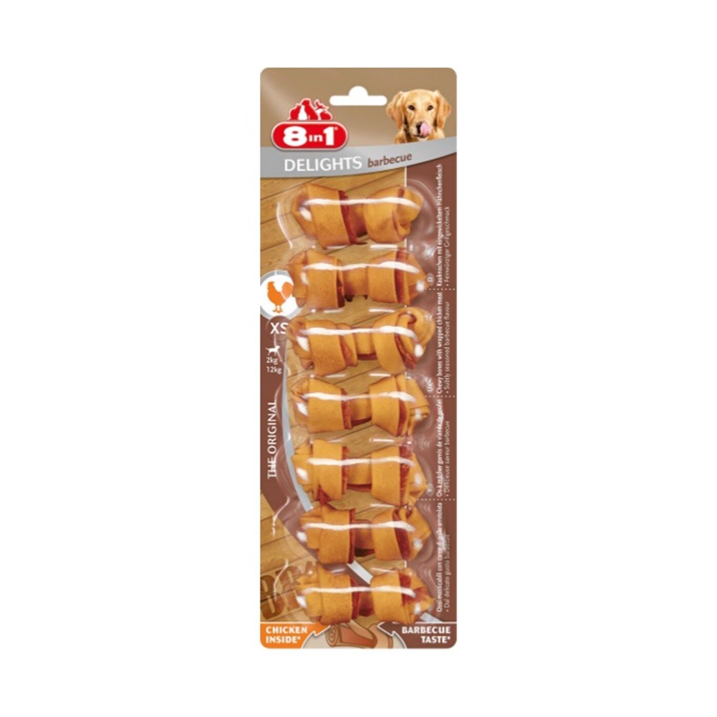 8in1 Delights Barbecue Tavuklu Ağız Bakım Kemiği ( 7'li ) 84 gr  XS