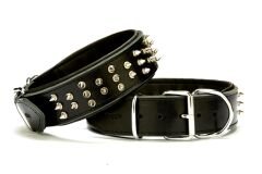 Doggie Ektsra Çivili Deri Köpek Boyun Tasması 5x55-65 cm Siyah