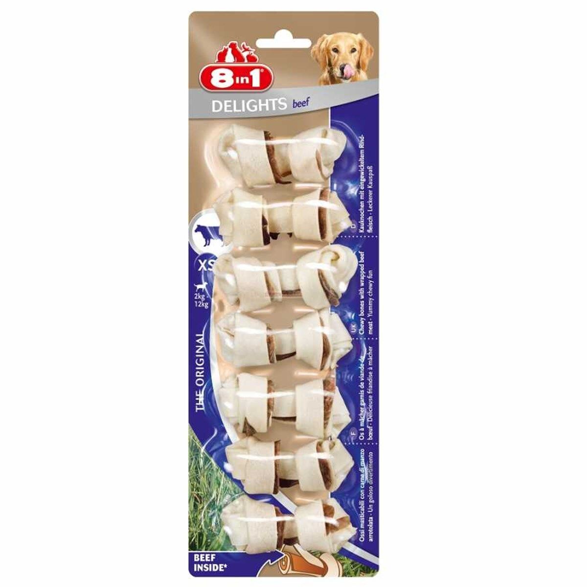 8in1 Delights Biftekli Ağız Bakım Burgu Kemiği 7'li Paket 84 Gr