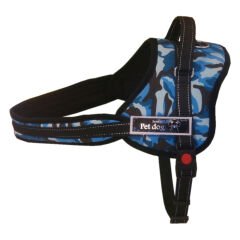 Köpek Göğüs Tasması Mavi Kamuflaj XXLarge 80-100 cm