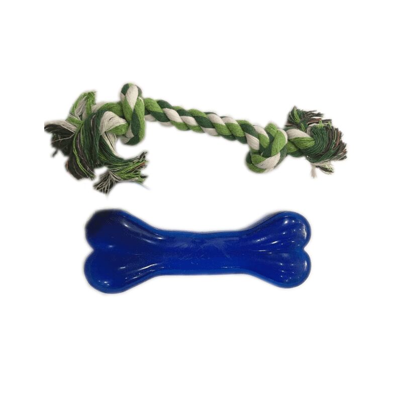Ans Dental Köpek Oyuncağı + Diş İpi 14 x 18 cm Mavi