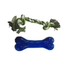 Ans Dental Köpek Oyuncağı + Diş İpi 14 x 18 cm Mavi
