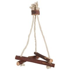 3 lü Askılı Ahşap Papağan Salıncağı 30 cm