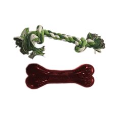 Ans Dental Köpek Oyuncağı + Diş İpi 14 x 18 cm Kırmızı